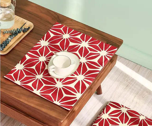 Modern Table Mat Coaster Fabric Linen Cotton Dining Table Placemat Pad