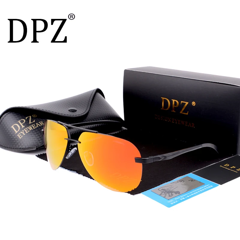 

DPZ Men Sunglasses Polarized Aluminium rimless Sun Glases zonnebril women de soleil oculos de sol aviador rays