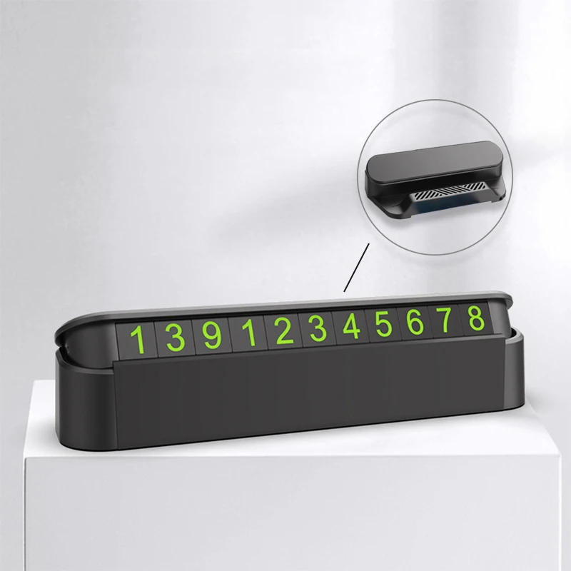 

7 In 1 Multi-functional Hidden Night Luminous Car Temporary Parking Card Phone Number Sticker Air Freshener Card Inserter 0220