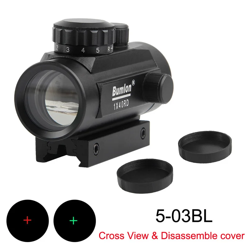 Тактический голографический прицел Bumlon 1x40 Red Dot Sight страйкбол прицел красный зеленый точка/Крест волос прицел охотничий с 11 и 20 мм рейка