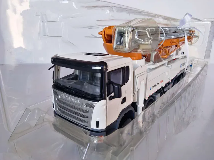 Изысканная модель из сплава 1:38 Scania седельный тягач Zoomlion 64X-6RZ бетононасос Грузовик литья под давлением игрушечная модель для украшения коллекции