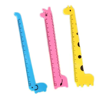 

1 Pcs Giraffe Ruler Student Prizes Wholesale School Supplies Stationery Cute Cartoon Ruler Size 15 Cm Random Color