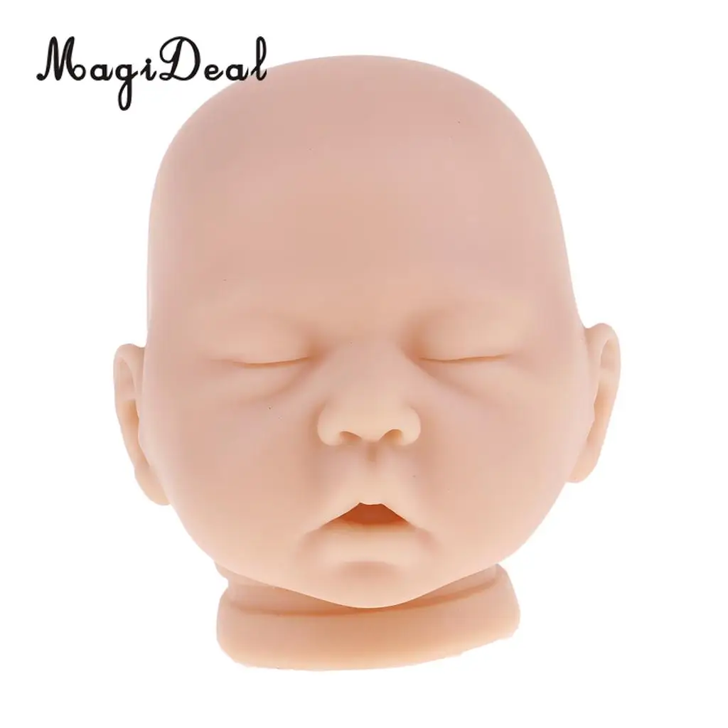 20inch Vinyl Unpainted Reborn Boy Doll Head Mold Kits Newborn Baby Doll DIY Making #1