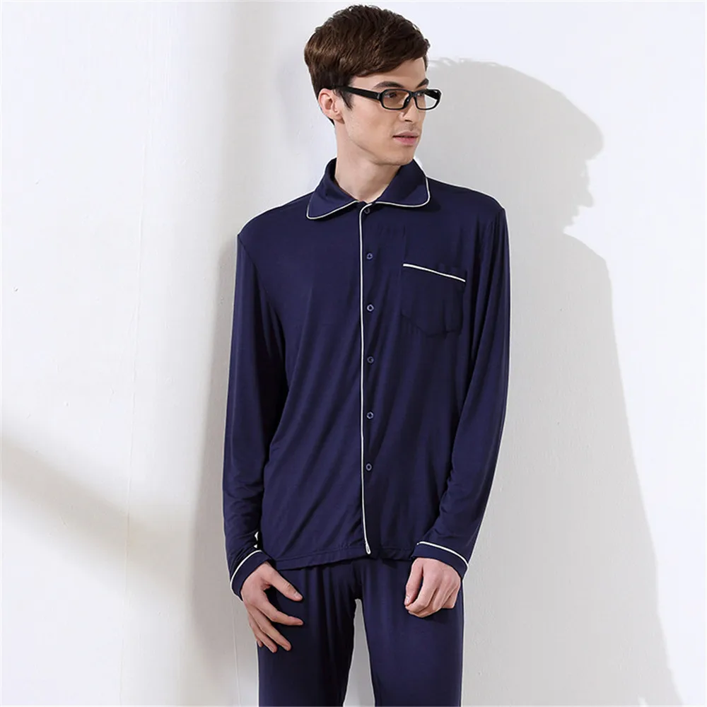 Banyan Men's Pajamas Spring Autumn long sleeve pajamas Cotton Cardigan