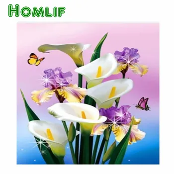 

5d diy custom diamond painting kits diamond painting eigen foto Calla Butterflies full square stitch Diamond embroidery mosaic