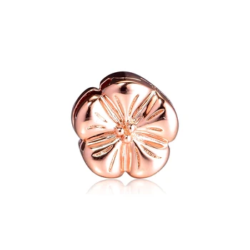 

FANDOLA Beads Rose Classic Flower Clip Charms 925 Sterling Silver Fits Charm Bracelets Bead for Jewelry Making perles kralen