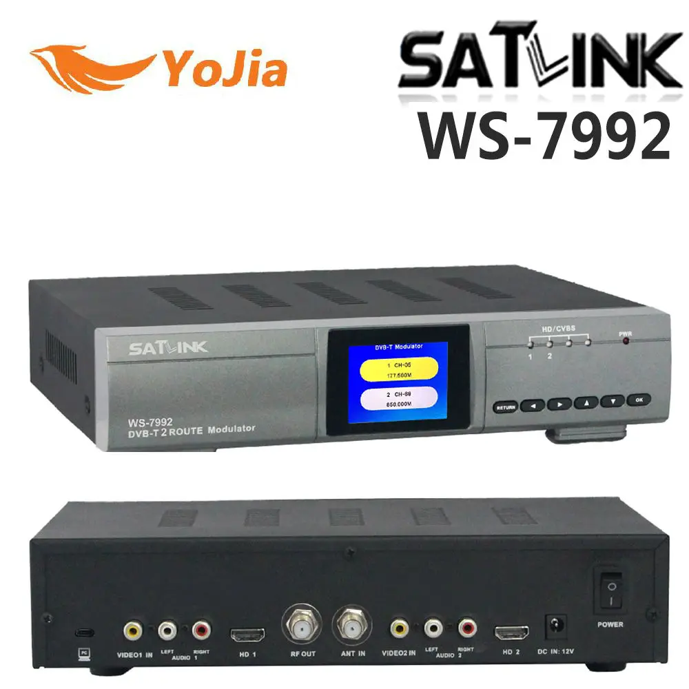 

Yojia Genuine Satlink WS-7992 2 Route DVB-T Modulator AV HD Two Router DM Modulator Satlink 7992 DVB-T HD Digital RF Modulator