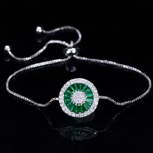 Кристальный Циркон регулируемый браслет Модный Круглый Кристалл Кубический цирконий браслеты для женщин Элегантный браслет