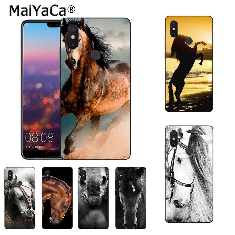 Милый чехол для телефона MaiYaCa runing horse animal xiaomi mi 8se 6 note2 note3 redmi 5 plus note 4 | Мобильные