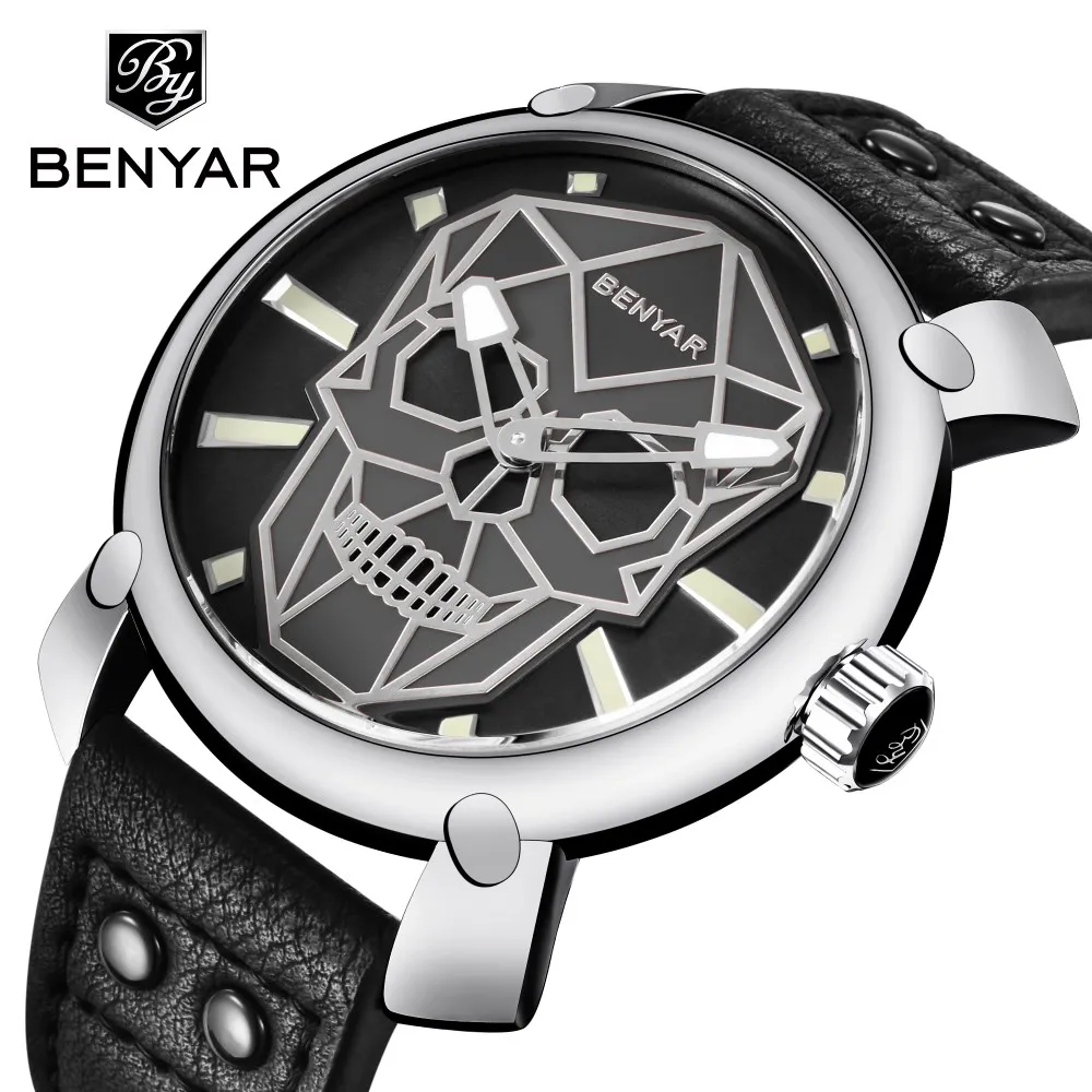 

BENYAR Men Watch Top Brand Luxury Quartz Sport Fashion Analog Leather Strap Male Waterproof Watches Clock Relogio Masculino Saat