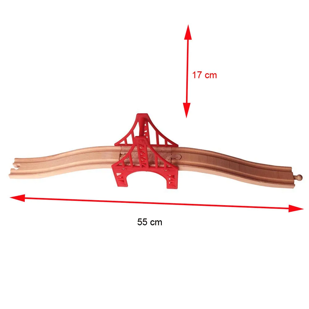 EDWONE все виды мостовых деревянных магнитных поездов бука деревянная железнодорожная дорожка аксессуары подходят деревянные Томаса Биро треков - Цвет: tower bridge S track