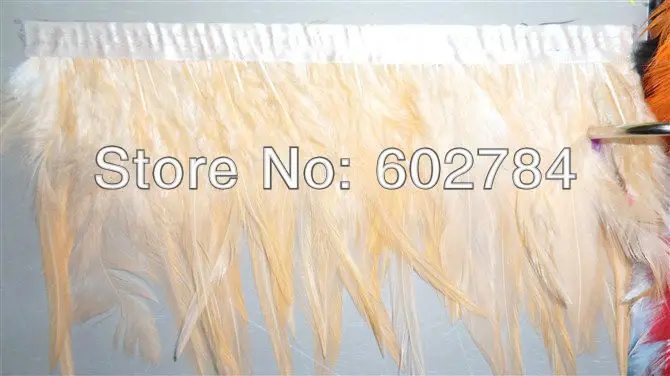 

Free Shipping 60meters Height 4-6" (8-15cm) orange Rooster Hackle Feather Rooster Feather tail Trimming Fringe