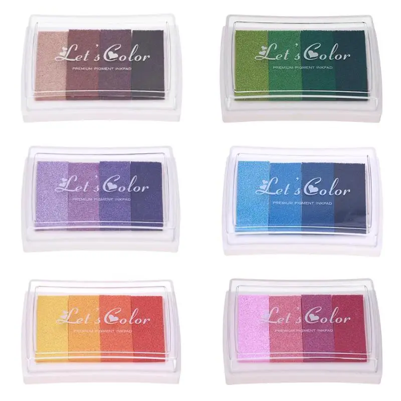 

6 colors Gradient Square Shape Color Ink Pad Mini Sponge DIY Stamp Ink Pad Stationery School Supplies Stamp Painting