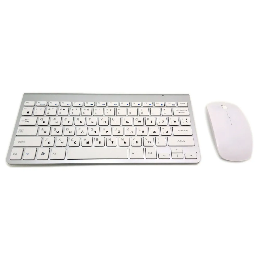  Russian English letter 2.4G Wireless keyboard mouse combo with USB Receiver for DesktopComputer PCL