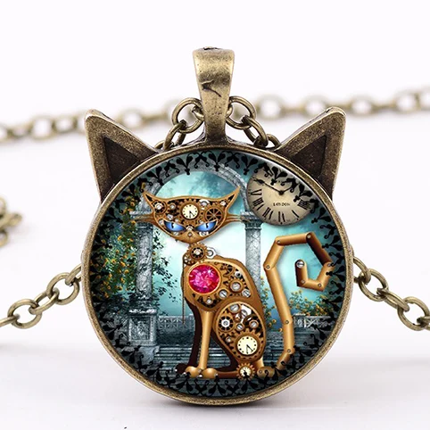 

Swept The United States Of America Personalized Clock Robber Time Gem Cat Pendant Necklace Mix And Match Jewelry