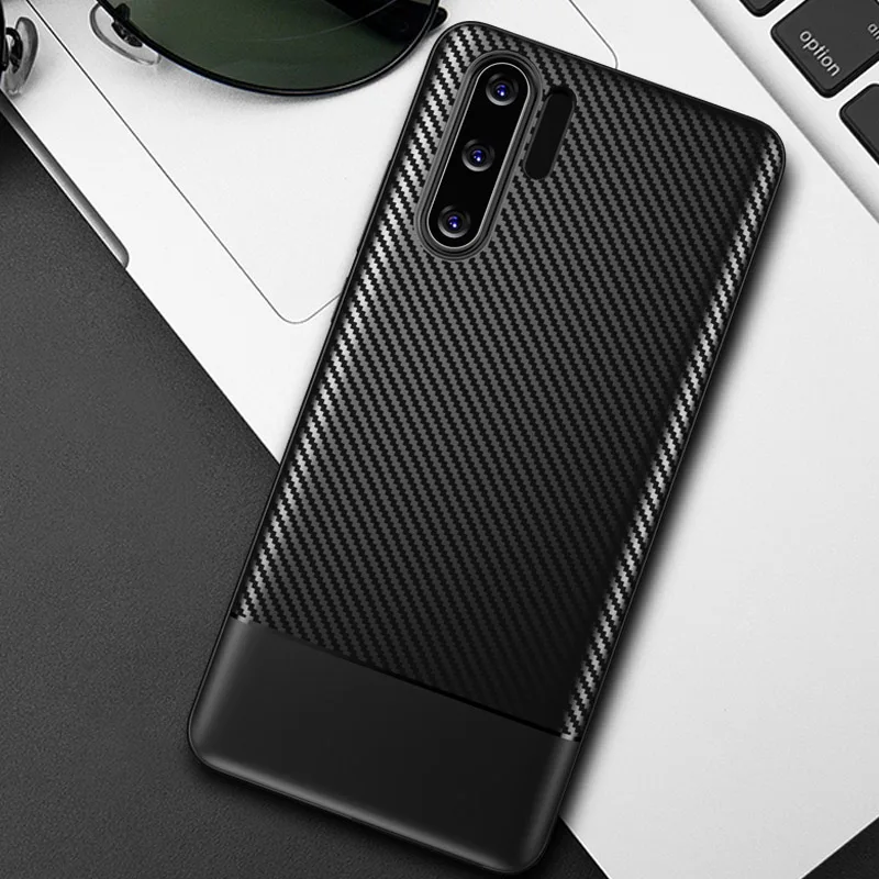 Мягкий ТПУ чехол Toraise для Huawei P30 Pro Роскошный из углеродного волокна ультра тонкий
