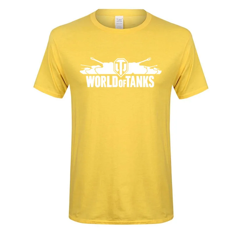 Новинка, Мужская футболка World of Tanks, модная брендовая Мужская/Женская Повседневная футболка с коротким рукавом, хлопок, Харадзюку, хип-хоп, уличная одежда, футболки - Цвет: Yellow