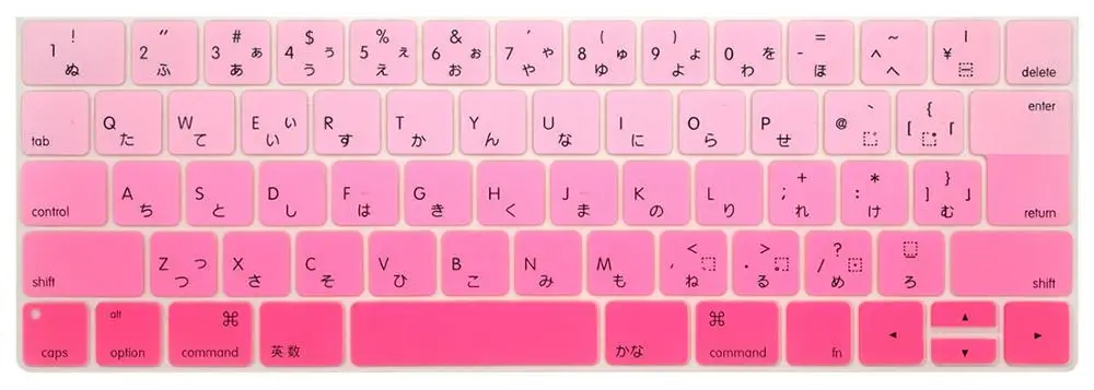 Японская версия клавиатура крышка в ноутбук клавиатура Чехлы для Mac book touch bar 13 15 дюймов Клавиатура для ноутбука Чехлы Чехол - Цвет: Gradient Pink