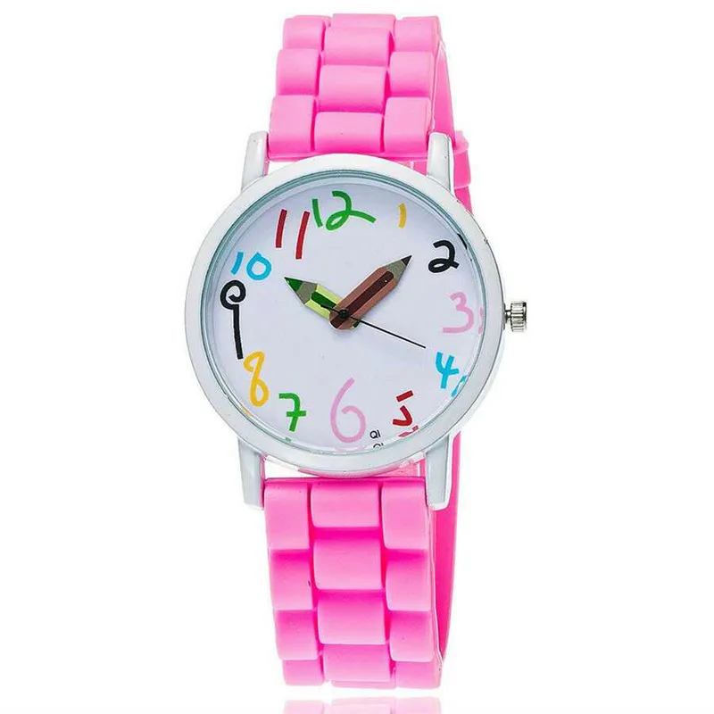 

Simple style Woman watch Fashion silica gel watch Pencil pointer Quartz watches Good quality Silicone strap