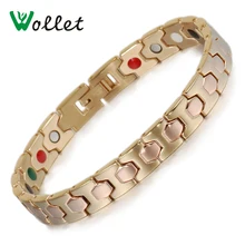 Ювелирных Wollet 5 в 1 Магнитный браслет для Для женщин розового золота Цвет здравоохранения энергетический германиевый Турмалин ионный магнит
