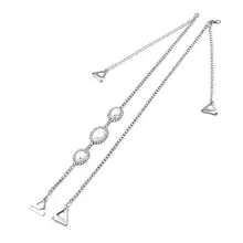 Дамы Свадебная вечеринка металлического сплава декоративные лямки бюстгальтера Shimmer горный хрусталь искусственный жемчуг Плечо цепи Съемная отрегулировать с крючк