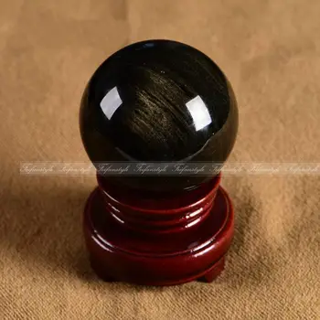 

1PC 50mm Top Gold Sheen Obsidian Crystal Sphere Ball Gemstone Healing Reiki C227 CRYSTAL BALL Natural stones and minerals
