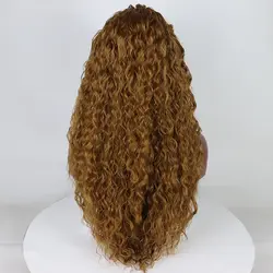 Фэнтези Красота вьющиеся Синтетические волосы на кружеве парики для женщин Синтетический Термостойкость Мёд светлые парики для Для