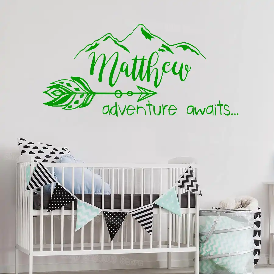 Boho Arrow Wall Decal Nursery Adventure Awaits Stickers Quote Boho Arrow Wall Decal Nursery Adventure