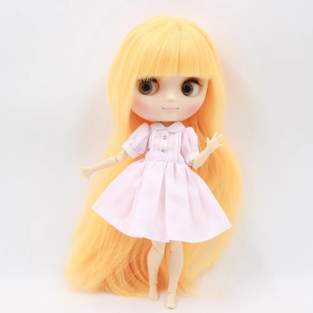 Middie Blythe Doll Smocked Cotton Dress with White Collar 4