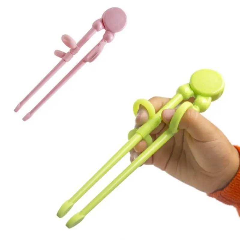 Пластиковые Детские и взрослые учебные палочки для еды с силиконовым кольцом для детей и взрослых, Обучающие китайские палочки для еды