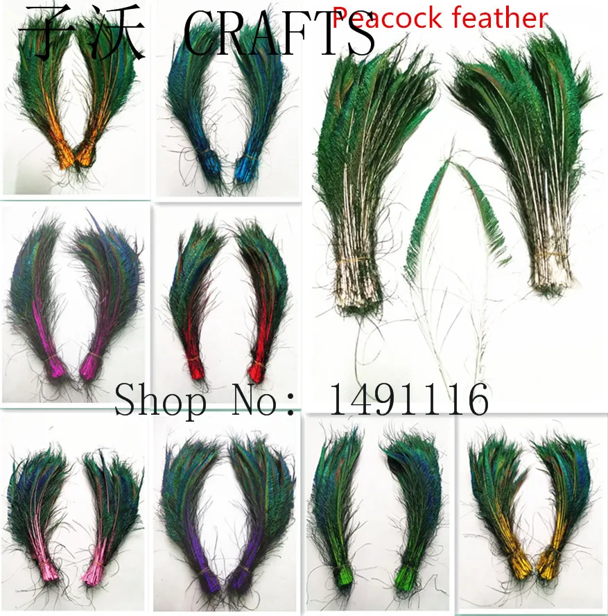 

diy jewelry decorative accessories, 10 pc 35-40cm / 14-16 inch beautiful natural peacock feather