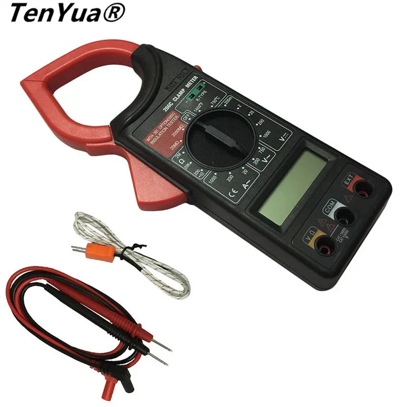 

TenYua DT266C Digital Clamp Meter Multimeter Ohmmeter with Temperature Measurement