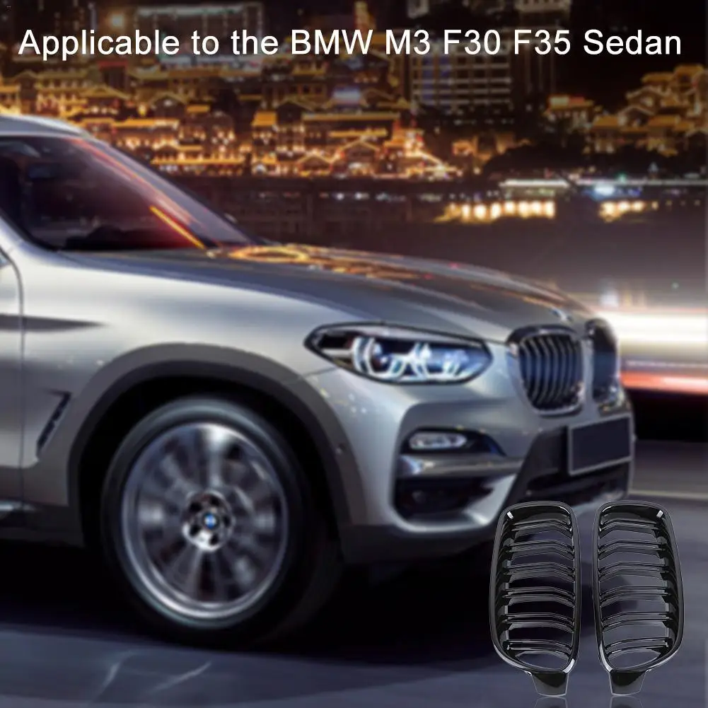 1 пара решетка авто среднего сетки гриль ABS автомобильные аксессуары для BMW M3 F30 F31 F35 седан 2012- яркая черная решетка авто