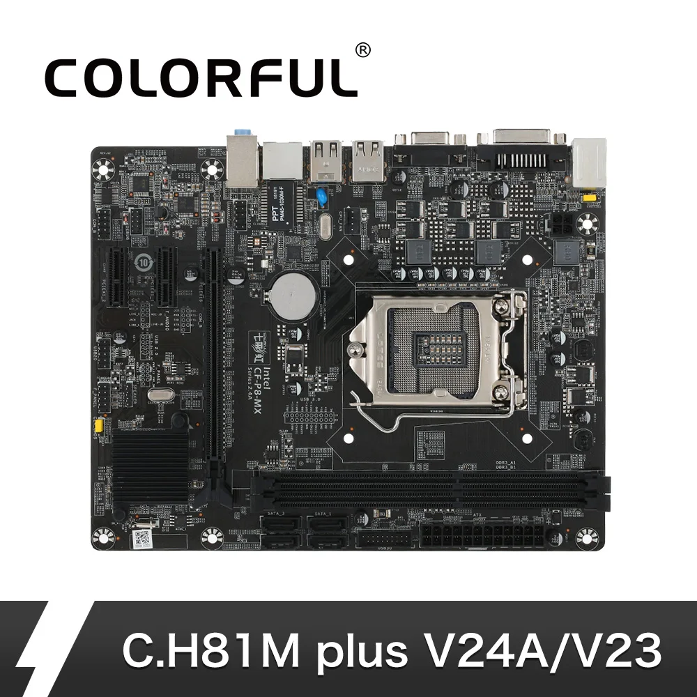

Colorful C.H81M plus V24A Motherboard Intel LGA 1150 DDR3 Mainboard Systemboard mATX SATA 3 Support CrossFireX One Year Warranty