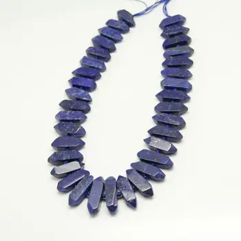 

Full strand Lapis Lazuli Double Stick Points Loose Beads Craft Necklace Jewelry,Center Drilled Natural Stones Faceted Nuggets