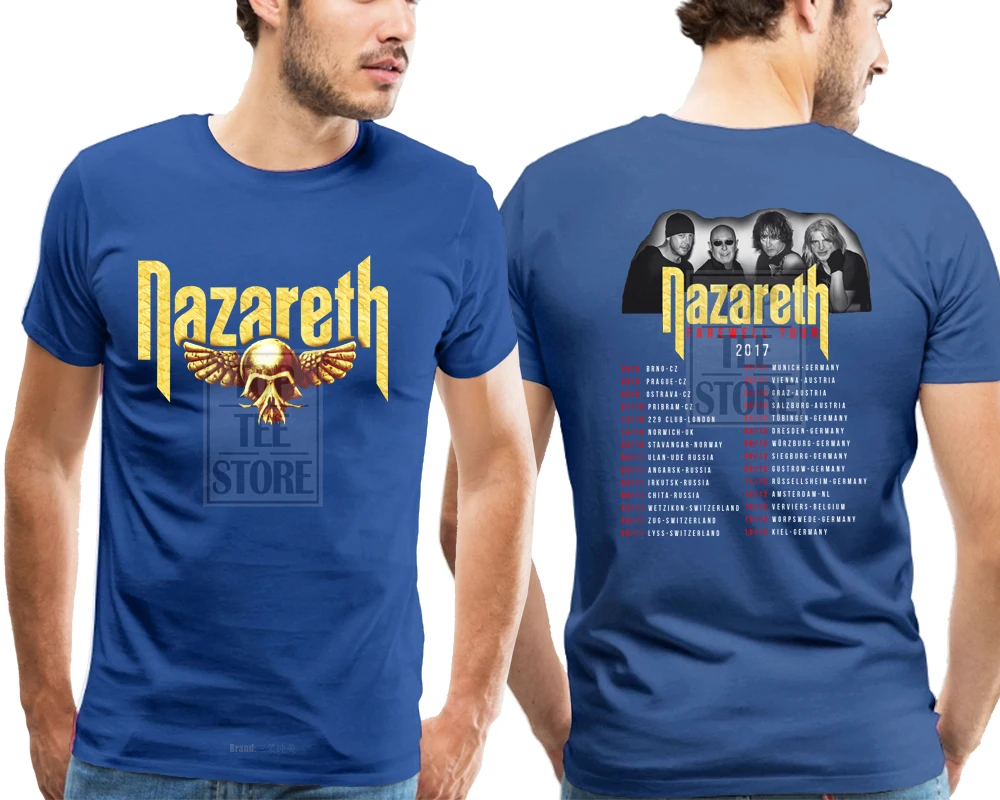 Новинка Nazareth forewell Tour Футболка мужская Черная Размер S до 4Xl - Цвет: Синий