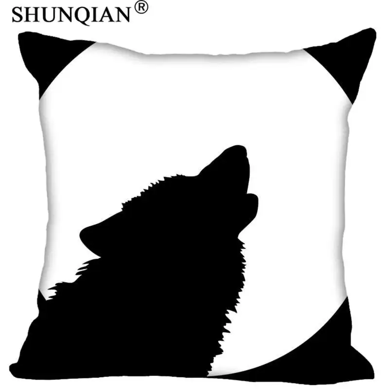 Pillowcase Волк и наволочка с рисунком месяца квадратная молния Домашняя Декоративная Подушка Обложка свадебный подарок на заказ для двух сторон напечатан - Цвет: Pillowcase