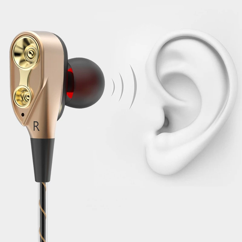 

Dual Driver Earphones Stereo Bass In-Ear Earbuds Game Music Headphones 8899