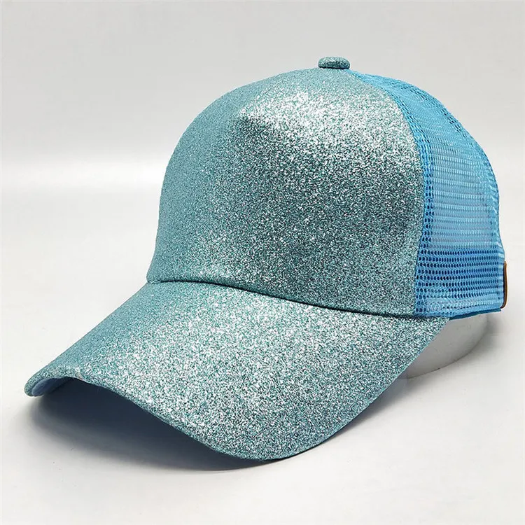 2018 New Female Summer Horse Tail Cap Girls Fashion Sequins Open Hat Summer Sunshade Beautiful Peaked Cap ACB25 (25)