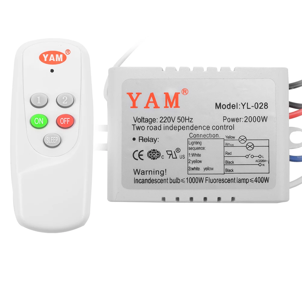 

YAM AC 220 V 2CH/3CH/4CH Wireless Remote Control Switch System Receiver Transmitter Waterproof Remote 315mhz HT802-804