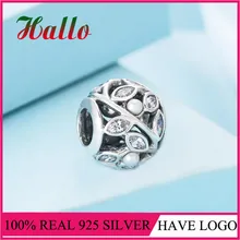 Чистое серебро 925 светящиеся листья бусина-Шарм для breloque pour изготовление украшения-подвески ювелирные изделия