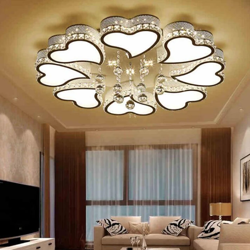 Living room ceiling lamp ledl round heart-shaped post-modern minimalist atmosphere bedroom warm romantic restaurant crystal | Лампы и