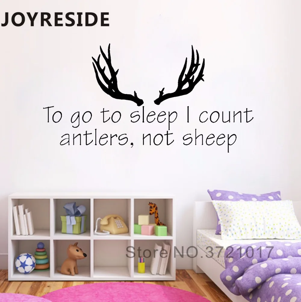 Antlers Pattered Children Slipping Room Wall Decals To Go To Sleep