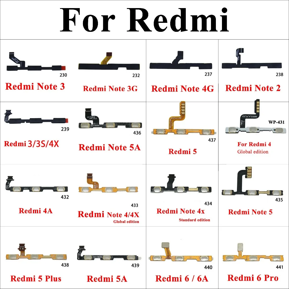 

Volume Button Power Switch On Off Button Flex Cable For Xiaomi Redmi 3S 4A 5 Plus Note 2 5A 4 3 Pro Special Edition 4X Global