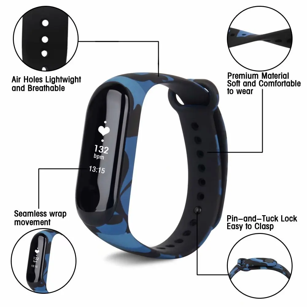 4 50 unidadespacote Camouflage Silicone Strap Para
