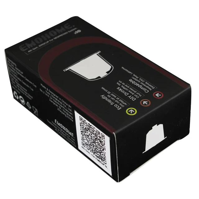 200pcs EM04T Espresso refillable Coffee Capsule compatible Nespresso