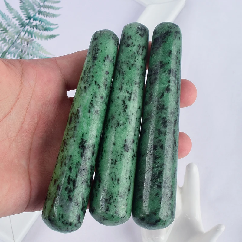 120mm Natural Ruby Zoisite Yoni Wand Pleasure Stick Massage Gua Sha Tools Acupoint Pen Relax Body Health Care Jade Massager