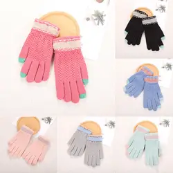 Для женщин прочный многофункциональный для верховой езды Экран милые Зимние перчатки мягкие теплые варежки кожаные перчатки зрелой и