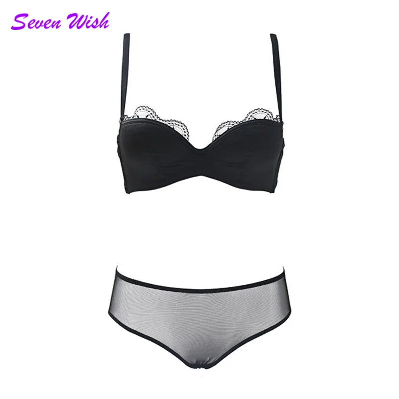

Fashion modern women's underwear set silks and satins seamless tube top padded bra design lace underwear bra set