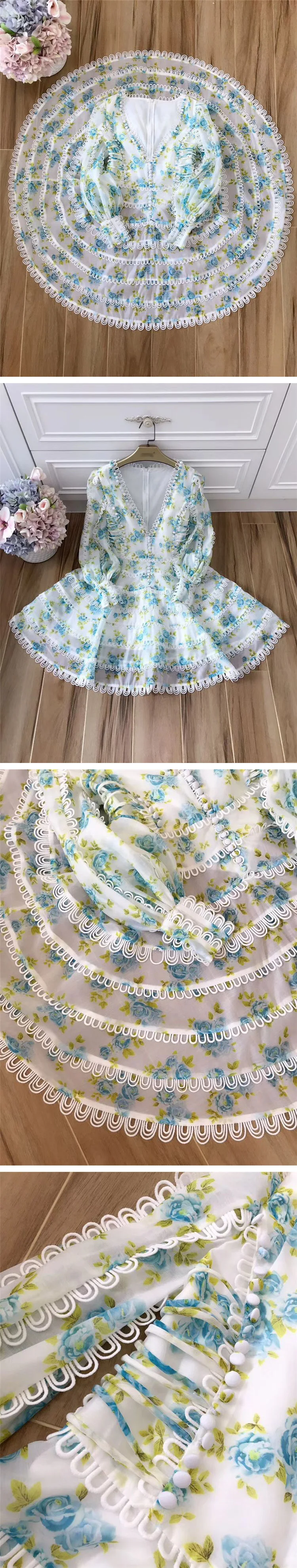 EFIOLY нарядное платье знаменитостей vestidos Verano Новое сексуальное Пышное мини-платье с v-образным вырезом и длинными рукавами с кружевным тортом женское платье Клубная одежда